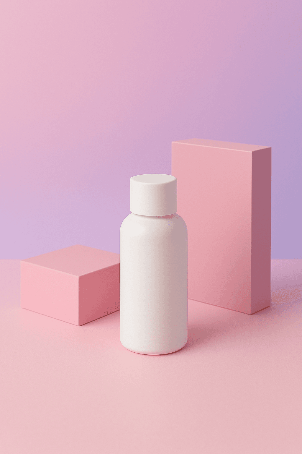 Minimalist product photography on pastel background